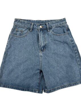 Vintage-Style High-Waisted Denim Shorts In Medium Wash Womens Size M